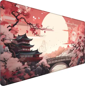 Japanese Large Gaming Mouse Pad Stitched Edges 31.5 x 15.7 Inch Extended Laptop Office Pad