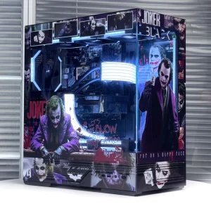 Joker and Harley Quinn Design Patterns Custom PC Case Dual Full Side Tempered Glass ATX Tower PC Case Gaming Computer ATX Case