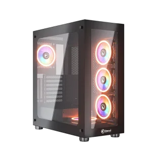 KINPOWER PC Casing Two Side Tempered Glass Full Tower E ATX Gaming Computer Case