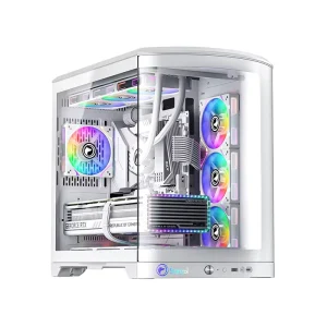 KNIPOWER Custom White ATX MATX Computer Case Towers RGB Gamer PC Cabinet Chassis Desktop Casings Gaming PC Case With Fan