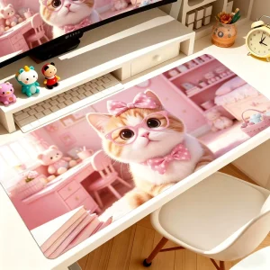 Kawaii Anime 3D Custom Size Large Gaming Mouse Pad with Wrist Rest Anti Slip Rubber Bottom for PC Gamers Students Freedom