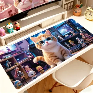 Kawaii Anime Custom Size Large Fabric Gaming Mouse Pad Anti Slip Rubber Bottom Desk Mat for PC Gamers Students Factory Prize
