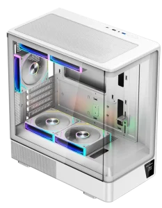 LCD Screen PC Case with Temperature Monitor Digital Display 360mm GPU 240mm Water Cooling Panoramic Micro ATX Tower