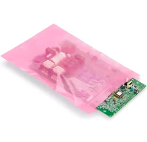 LDPE Heat Sealable 2 Mil ESD Pink Zip Closed PE Bags Anti static Poly Bag Static protection for Shipping or Storage
