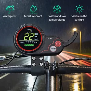 LH100 E-Bike LCD Display Real-Time Speed and Mileage IP65 Waterproof Handlebar Mount