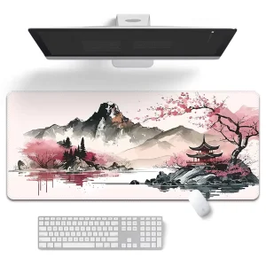 LW 90*40*0.2cm Space Rabbit Gaming Mouse Pad Large Mousepad Non Slip Rubber Base Stitched Edges Soft Keyboard Pad Desk Mat