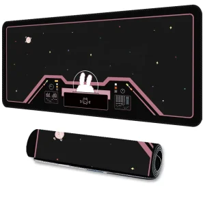 LW 90*40*0.2cm Space Rabbit Gaming Mouse Pad Large Mousepad Non Slip Rubber Base Stitched Edges Soft Keyboard Pad Desk Mat