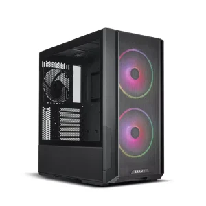 Lancool 216 RGB Mid Tower Gaming PC Case with Steel Side Panel Window and Three Fans