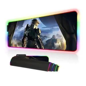 Large 900×400 Custom Logo RGB LED Extended Gaming Desk Mat