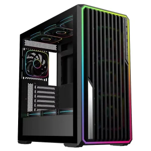 Large ATX, Micro-ATX, ITX Gaming PC Case with ARGB Front Panel, Tempered Glass, and Aluminum Alloy