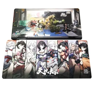 Large Cartoon Rubber Gaming Mouse Pad with Stitched Edges Non Slip Base Water Resistant Customizable Design