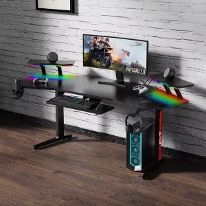 Large Corner Computer Gaming Desk, Adjustable Custom Gaming Desk Manufacturer
