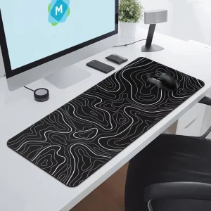Large Custom XXL Gaming Mouse Pad Waterproof Topographic Rubber Black