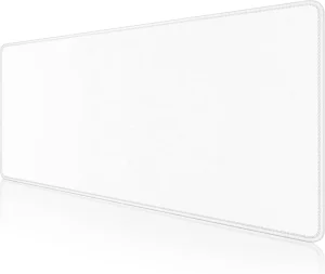 Large Extended Gaming Mouse Pad Stitched Edges Anti-Slip Natural Rubber Base Sublimation White Blank