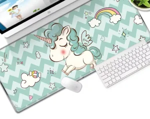 Large Extended Silicone Desk Pad Anti Slip Waterproof Mouse Keyboard Mat for Home Gaming Room