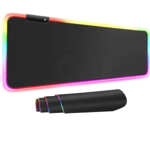 Large Gaming Mouse Pad 7 Color LED Light Modes Touch Control Extended Soft Computer Keyboard Mat USB Interface 4mm Thick