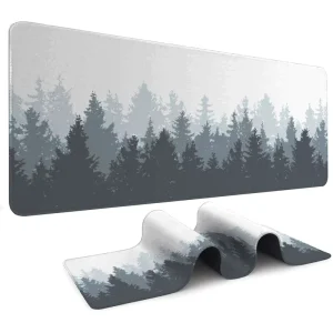 Large Gaming Mouse Pad Forest Trees Design Office Desk Mat with Stitched Edges Non Slip Rubber Base for Computer PC Gamer