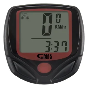 Large LCD Wired Bike Computer Speedometer ABS SD-548B