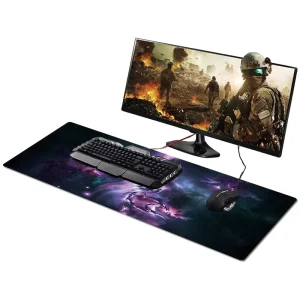 Large Long Non Slip Rubber Gaming Mouse Pad with Cartoon Wrist Rest Extended Game Desk Mat in Stock