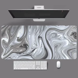 Large Marble-Patterned Mouse Pad Gaming Keyboard Desk Mat