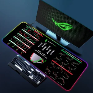 Large RGB Illuminated Mouse Pad Non Slip and Waterproof for Trading Gaming Office Desktop Use 4mm Thickness in Stock