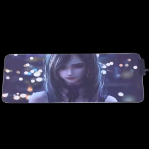 Large RGB LED Lighting Gaming Anime Mouse Pad Customizable Natural Rubber 15W Multicolor Resolution Stock Office Use