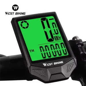 Large Screen Wireless Bicycle Computer with Rainproof Backlight, Speedometer, Odometer, and Stopwatch