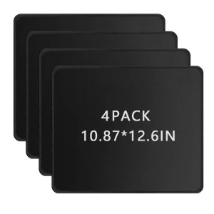 Large Square Black Gaming Mouse Pad Waterproof Non-Slip Rubber Base Stitched Edges