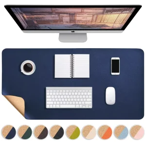 Large sized Double sided Eco friendly Cork Desk MATS Waterproof Writing Pads and Dirt resistant Mouse Pads for Offices