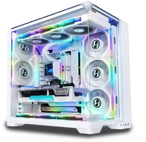LianLi O11 VISION COMPACT White Back Connect ATX Compatible Comes with Two Panels Glass and Mesh Gaming Computer Cases Towers