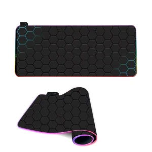 Logo Customizable Honeycomb Regular Hexagon RGB Fabric Mouse Pad Large Black Gaming Desk Mat in Stock