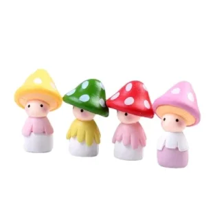 Lovely Mini DIY Dollhouse Miniature Accessories Decoration Ornaments Resin Mushroom Doll
