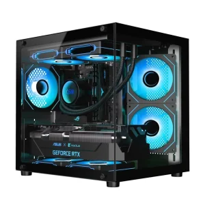 Low Price With Tempering Glass Gaming Computer Cases Towers Mid Tower Pc Transparent Pc Gaming Case Black Atx Pc Case