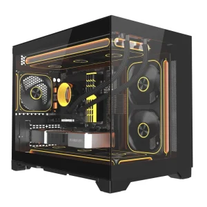 M-ATX ATX Mid Tower Desktop PC Case with Tempered Glass