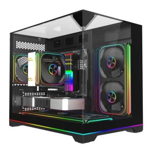 M ATX CPU Case ATX Mid Tower Desktop Tempered Glass Cooling Gaming PC Case