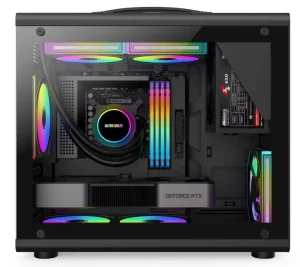 M-ATX Gaming PC Case, Tempered Glass Front, USB Ports