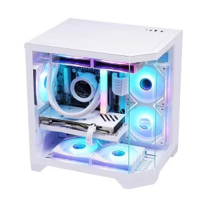M-ATX ITX Gaming PC Case with 240/120 mm Radiator Support and 7 Fan Positions