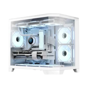 M-ATX Mid Tower USB 3.0 PC Case with Curved Glass Sea View Design Plastic Steel Chassis