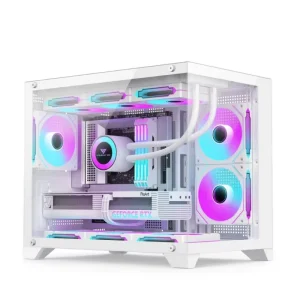 M-ATX Mini-ITX Mid Tower Gaming PC Case with USB 3.0 and Transparent Glass Panel