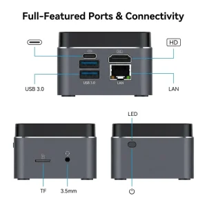M1T Intel Celeron N5030 Mini Desktop PC Quad Core 4 Thread 8GB LPDDR4 128GB SSD Windows 11 Home Student Use