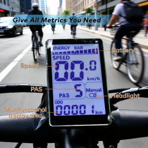 M5 Waterproof Wired Bicycle Computer Digital Speedometer USB Rechargeable Backlight LCD Display for Road Mountain E-Bikes and Fat Bikes