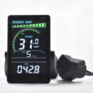 M6C Digital Electric Bicycle Computer Bike Speedometer with LCD Display and Clock Durable Plastic