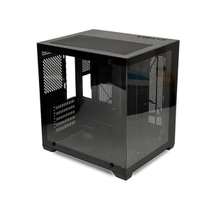 MANMU OEM Black Gamer CPU Desktop Mid Tower Aluminum Alloy Steel Transparent Side Panel Window Computer Case MicroATX 5