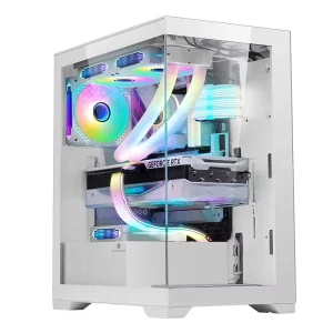 MATX Gaming PC Case, 310mm GPU Support, 165mm CPU Cooler Height, 240mm Radiator Support