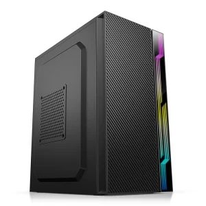 MATX Gaming PC Case, Mid Tower Desktop Chassis with RGB Light and Side Window
