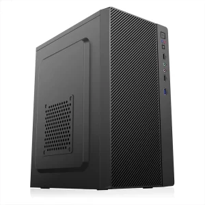 MATX Gaming PC Case with Tempered Glass Side Panel