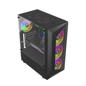 MATX Gaming USB3.0 ATX ITX Mid Tower Aluminum Alloy PC Case with Tempered Glass Side Panel