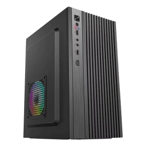MATX MicroATX Mid Tower Gaming PC Case with Steel Chassis, Side Panel Window, USB and Audio Ports
