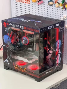 MATX Mid Tower PC Case, Pink, Metal, Tempered Glass, Gaming