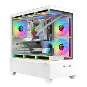 MATX PC Case with Back-Connect Motherboard Support, USB 3.0, and Tempered Glass